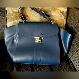 Alberta Dicanio Large Blue Leather Bag